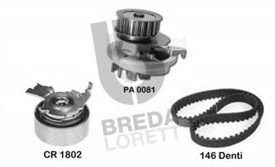 BREDA LORETT kpa0643c -  Водяной насос + комплект зубчатого ремня